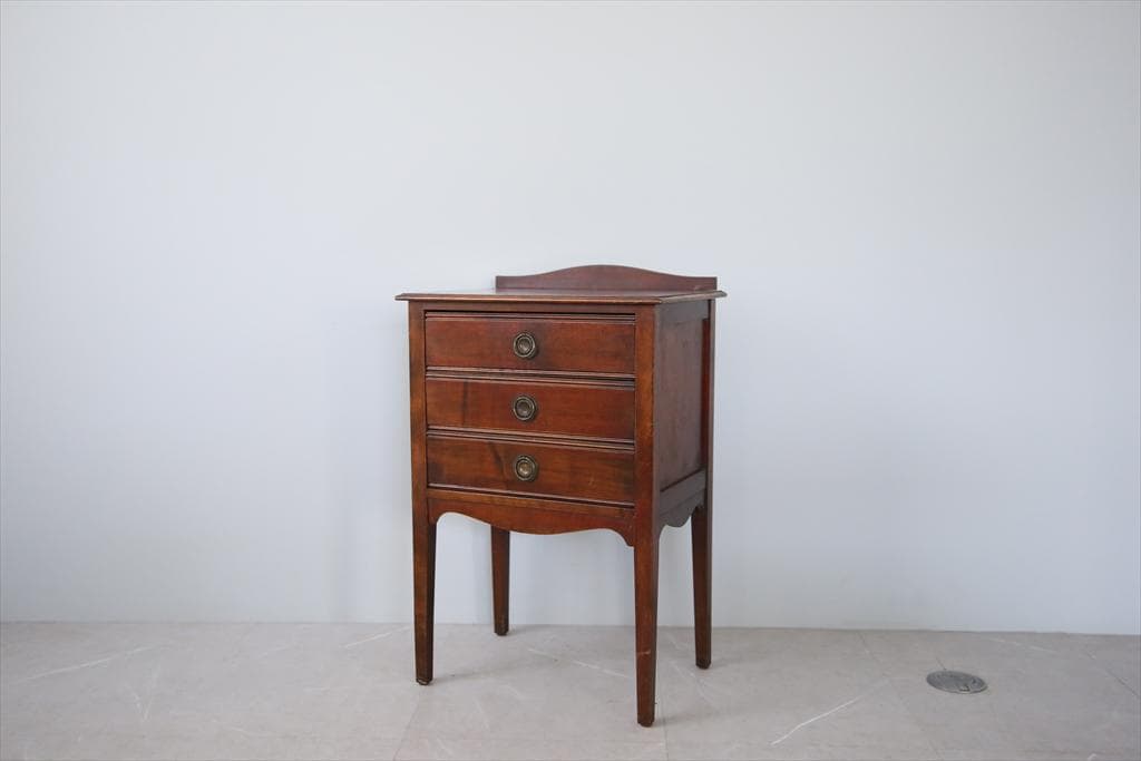 英国アンティーク木製ミュージックキャビネット/3杯チェスト/レコード(88-73