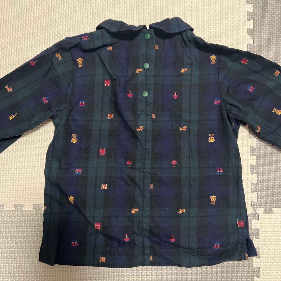 ファミリア　100サイズ　ロンドンモチーフ　シャツベレー帽セット