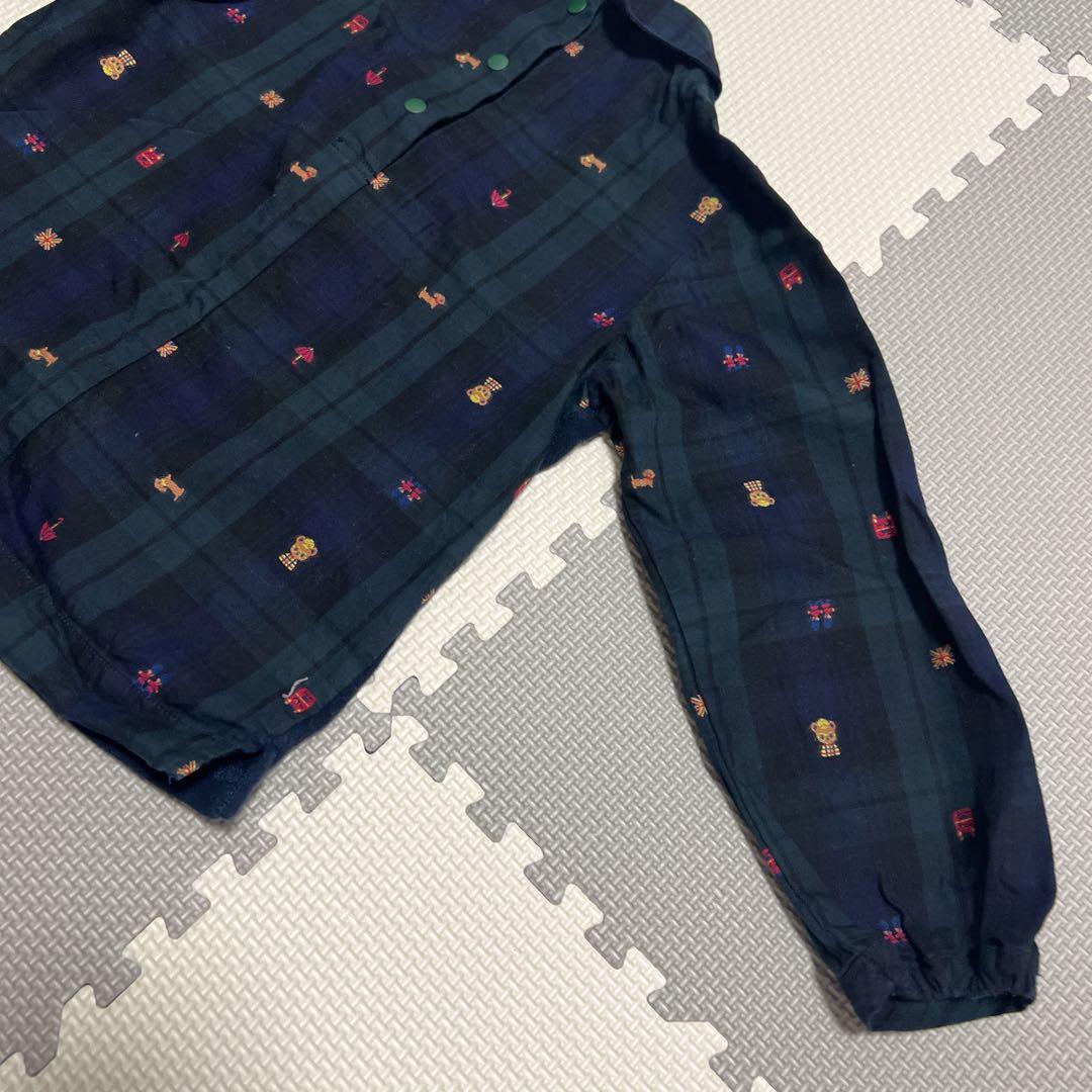 ファミリア　100サイズ　ロンドンモチーフ　シャツベレー帽セット