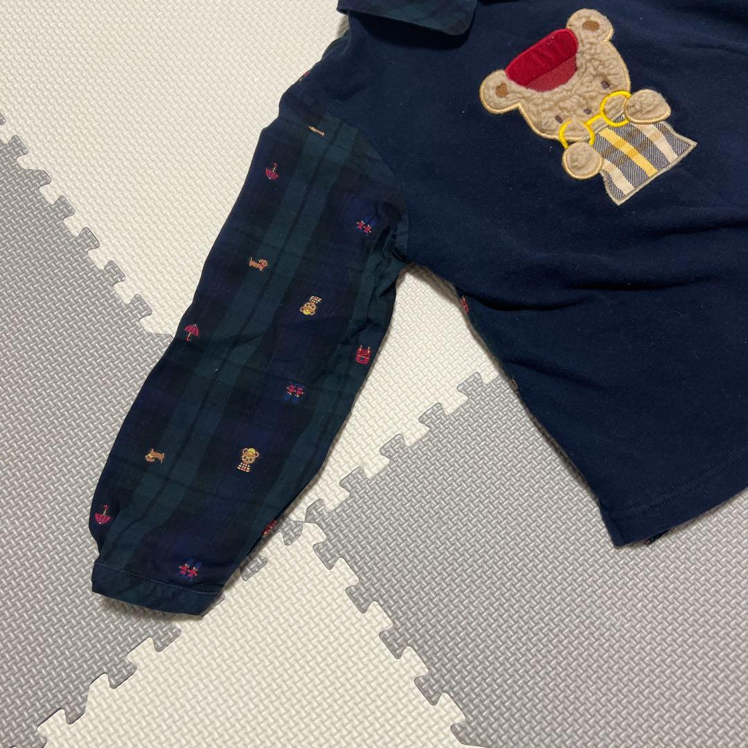 ファミリア　100サイズ　ロンドンモチーフ　シャツベレー帽セット