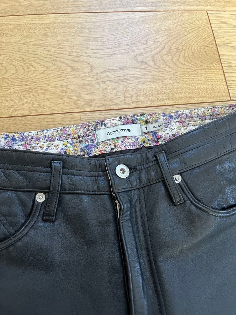 nonnative カウレザーブラックレザーパンツ サイズ1 ノンネイティブ