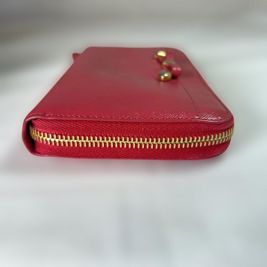 【sk/7.20/30】PRADA ピンク 二つ折り財布 リボン付き