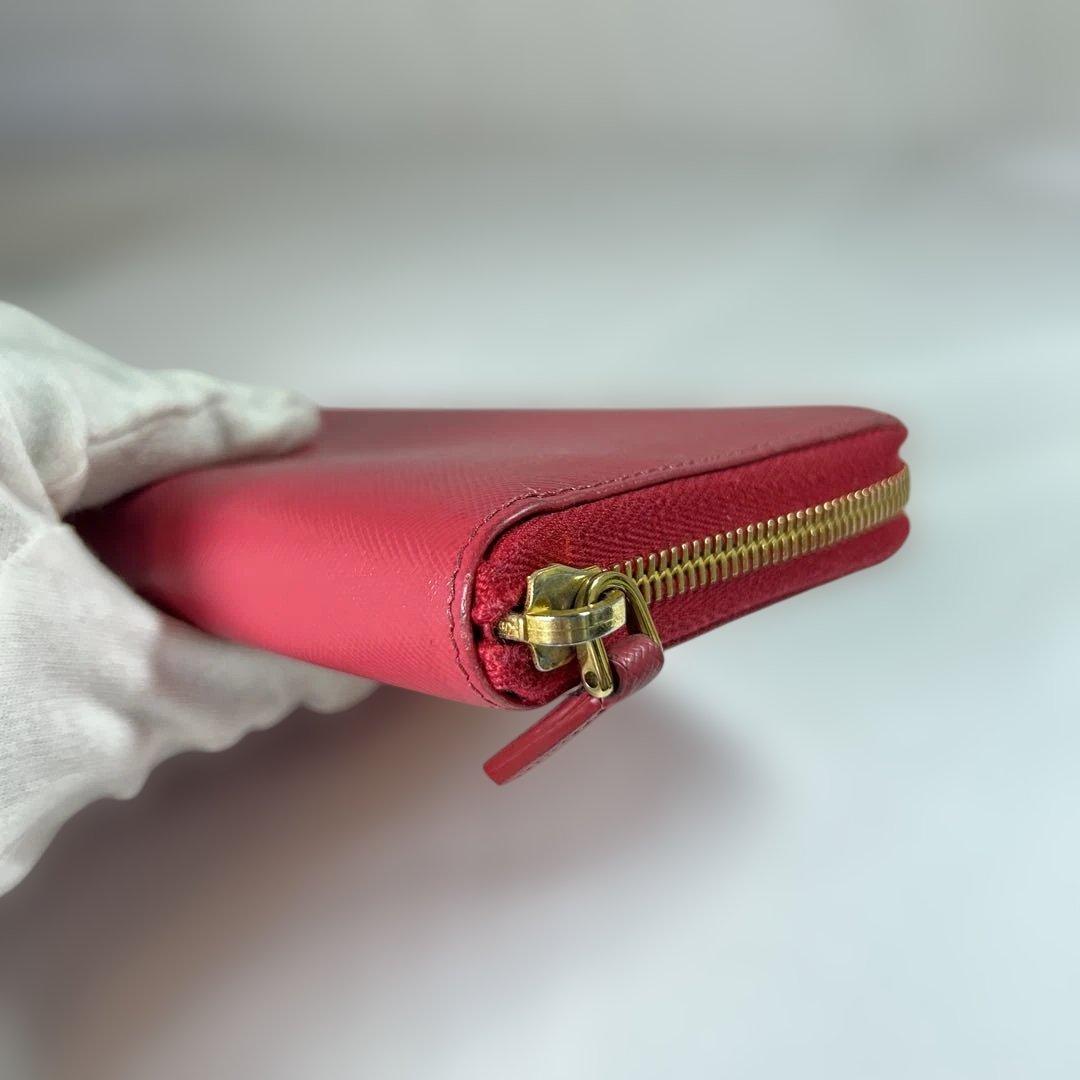 【sk/7.20/30】PRADA ピンク 二つ折り財布 リボン付き