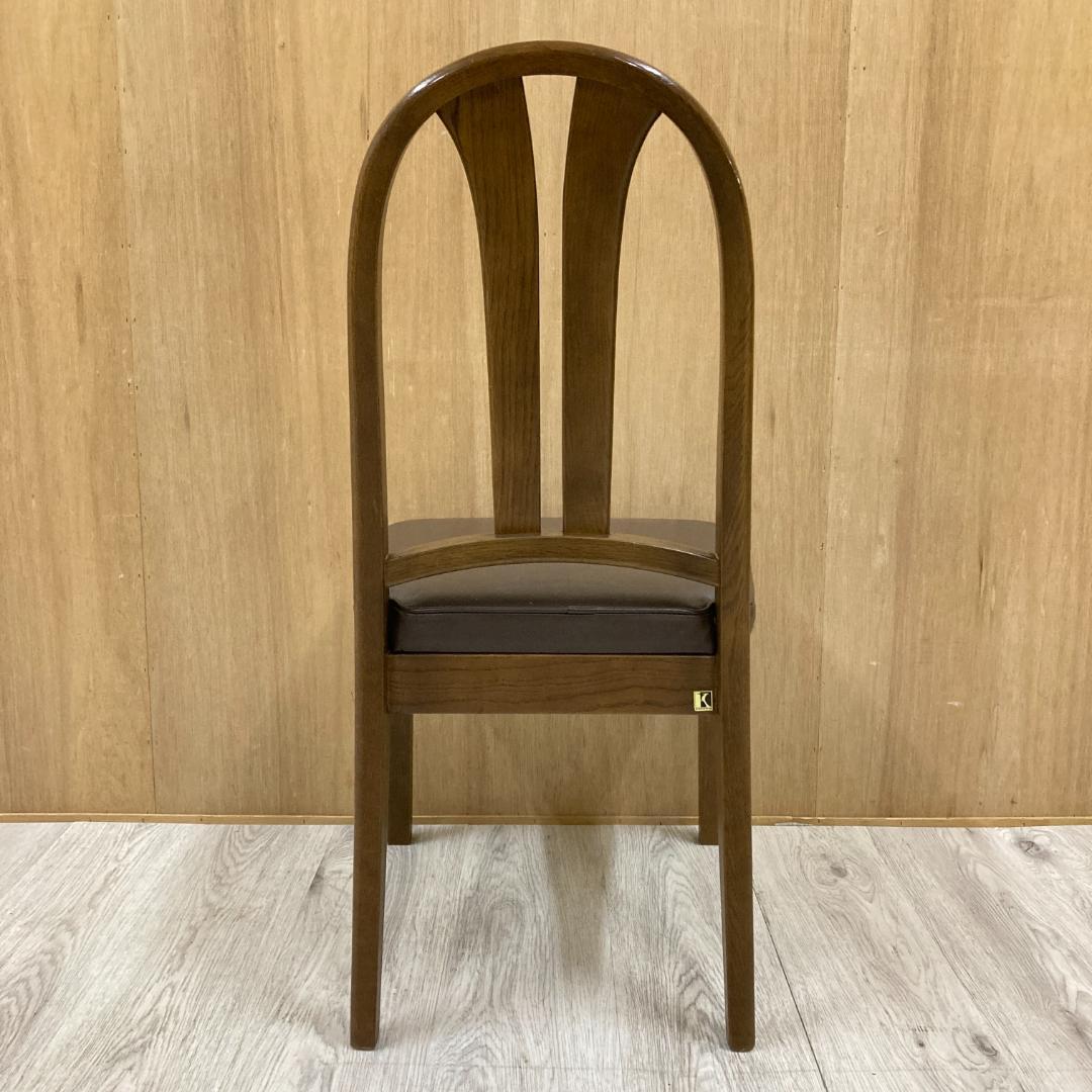 【飛騨産業】HIDA キツツキ　ダイニングチェア　椅子　革張り　A