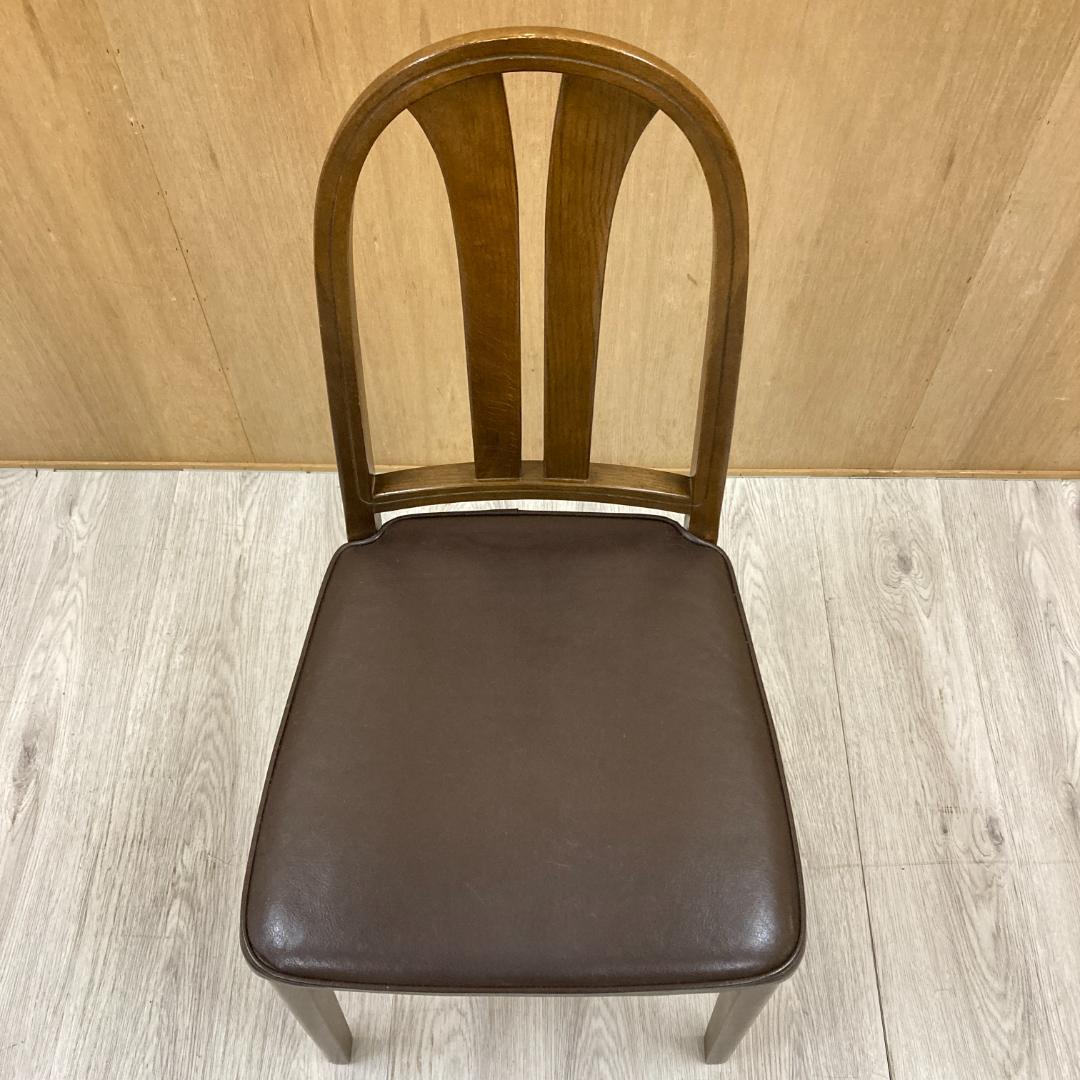 【飛騨産業】HIDA キツツキ　ダイニングチェア　椅子　革張り　A