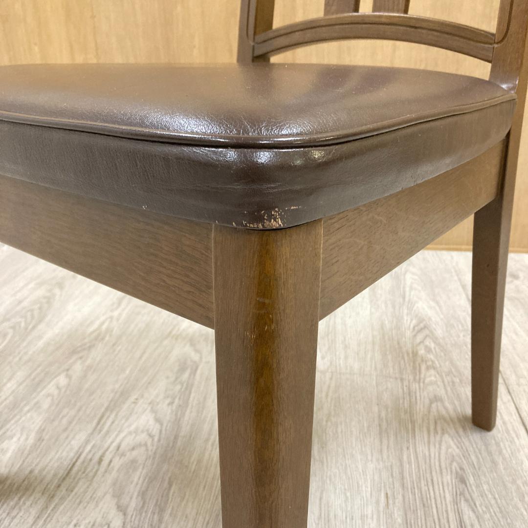 【飛騨産業】HIDA キツツキ　ダイニングチェア　椅子　革張り　A