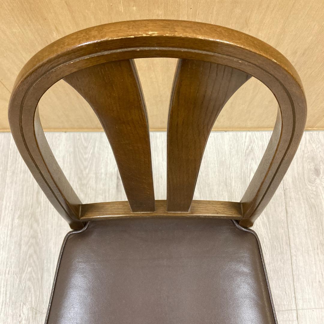 【飛騨産業】HIDA キツツキ　ダイニングチェア　椅子　革張り　A