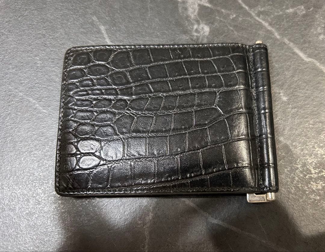 SAINT LAURENT クロコダイルレザー マネークリップ