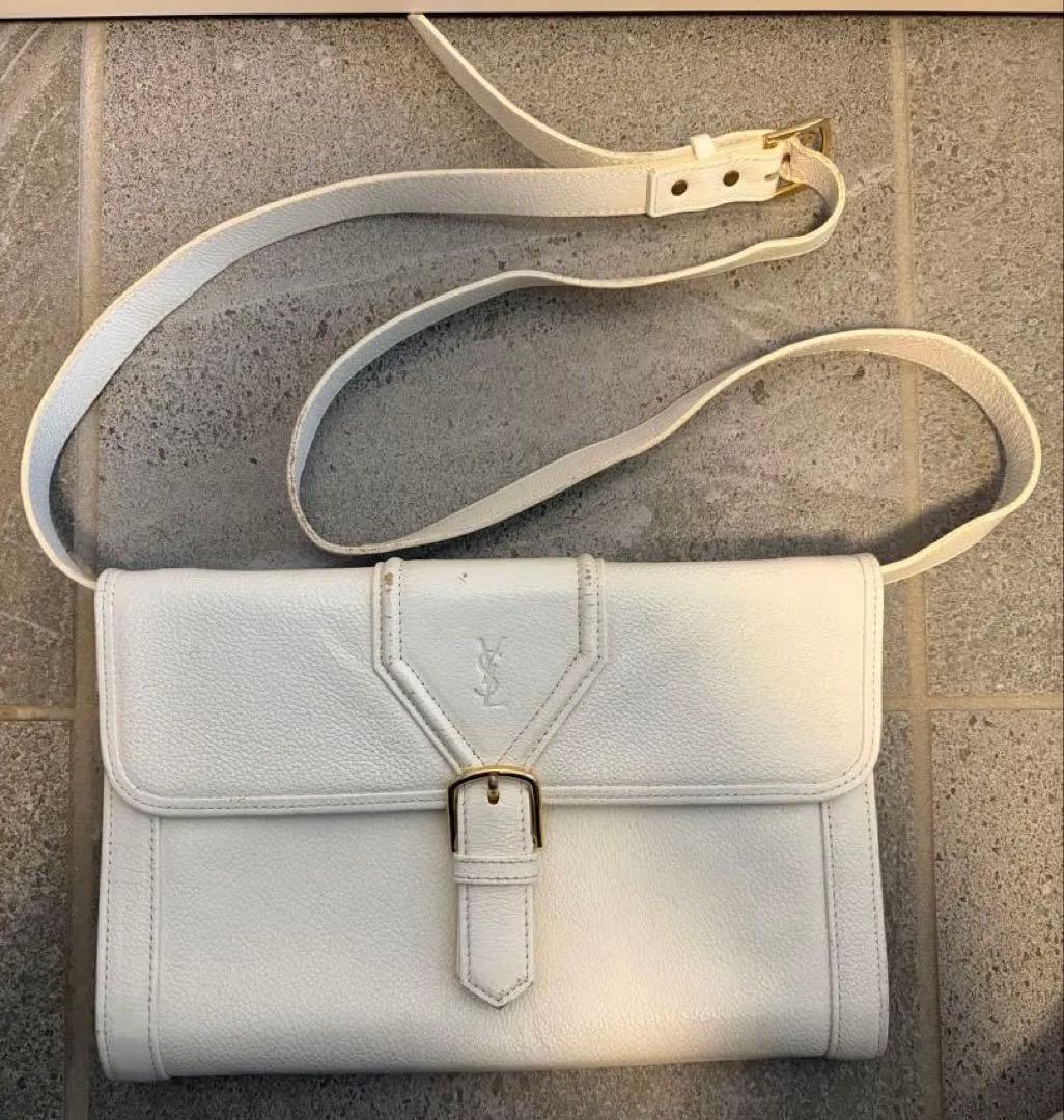 Yves Saint Laurent ホワイトクラッチバッグ　ショルダー