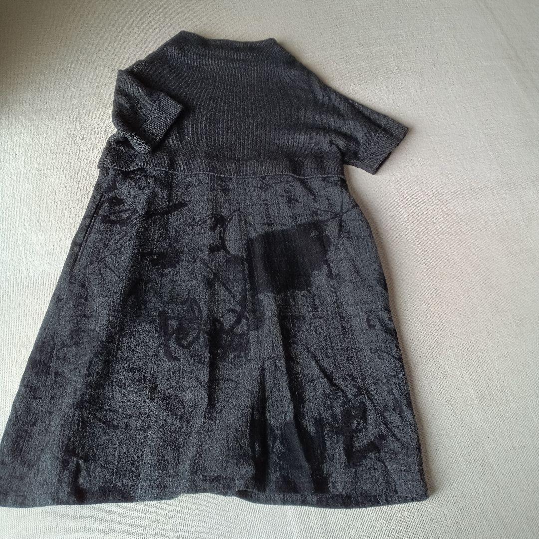 芽風　ニットチュニックワンピース