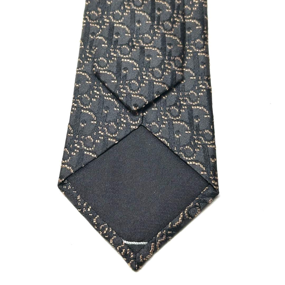 【未使用に近い✨】ディオールオム ネクタイ チャコールグレー トロッター 総柄