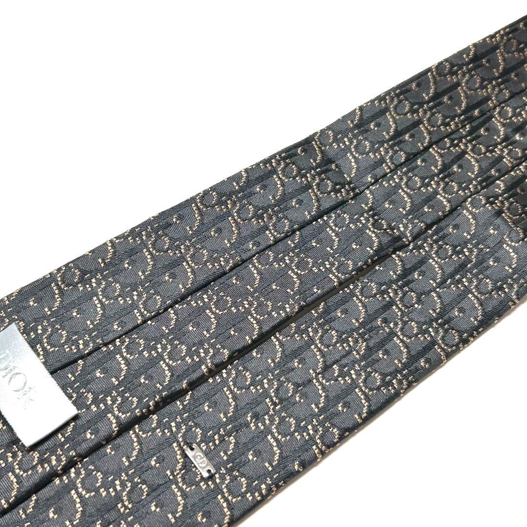 【未使用に近い✨】ディオールオム ネクタイ チャコールグレー トロッター 総柄