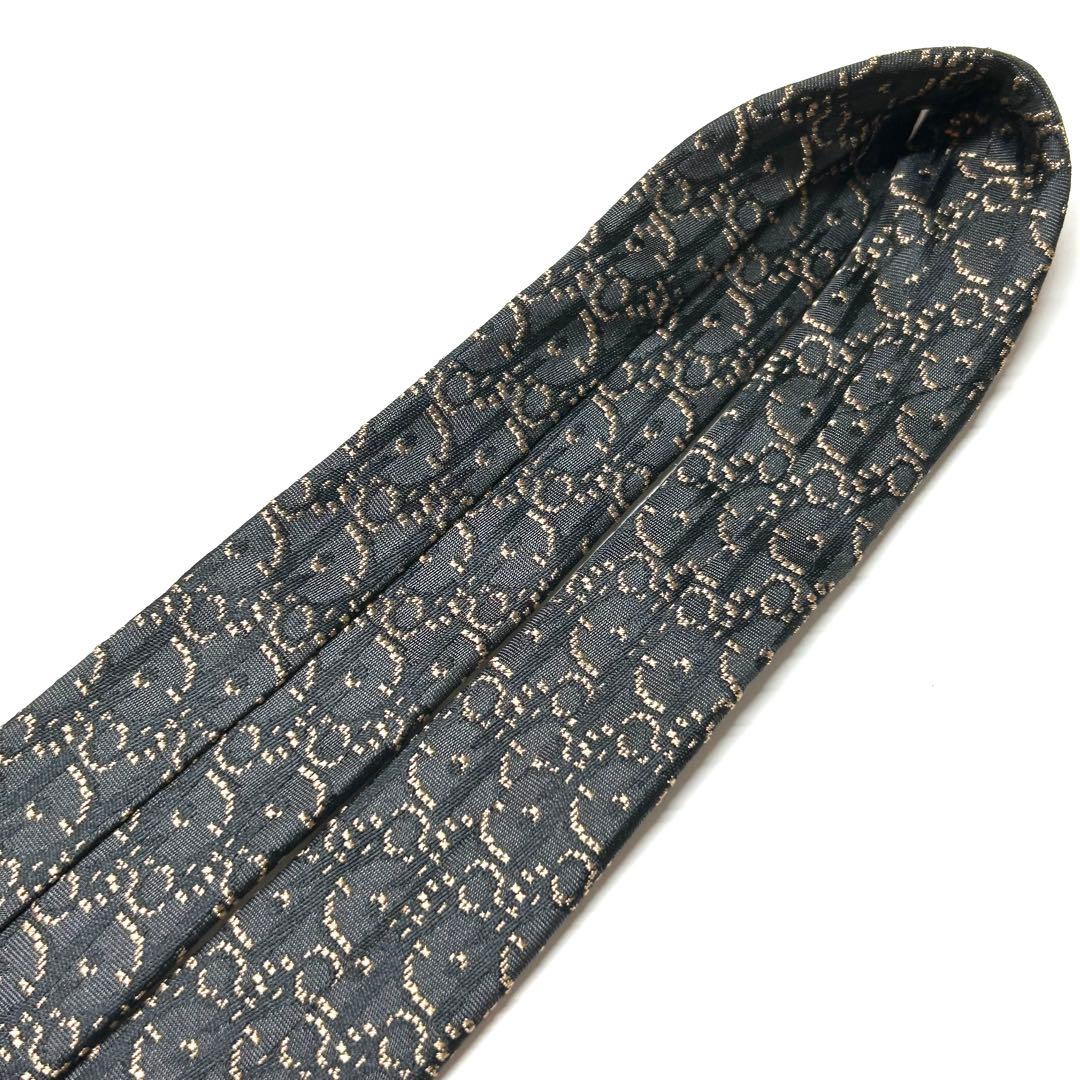 【未使用に近い✨】ディオールオム ネクタイ チャコールグレー トロッター 総柄