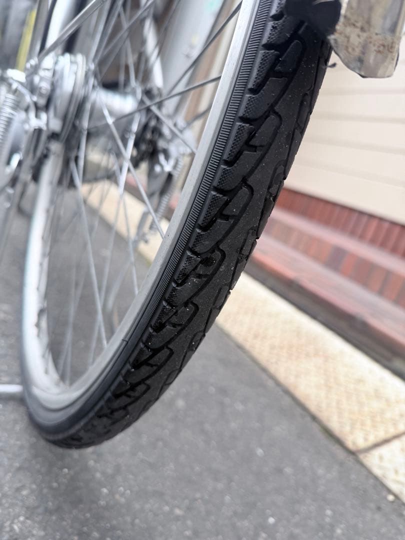 大阪府　パナソニック　シルバー 電動アシスト自転車 前バスケット付き