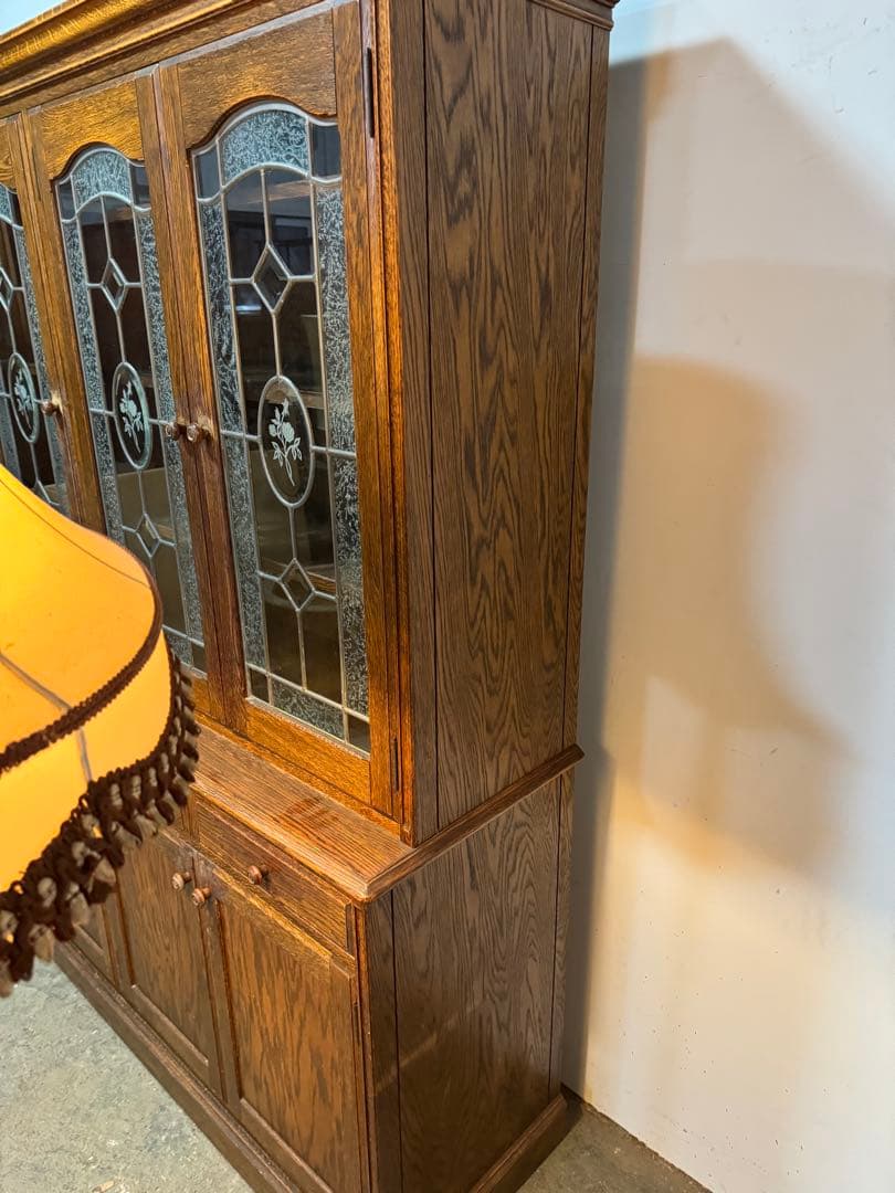 三越家具 三越ブルージュ オーク材 ガラスキャビネットカントリーハウス 食器棚