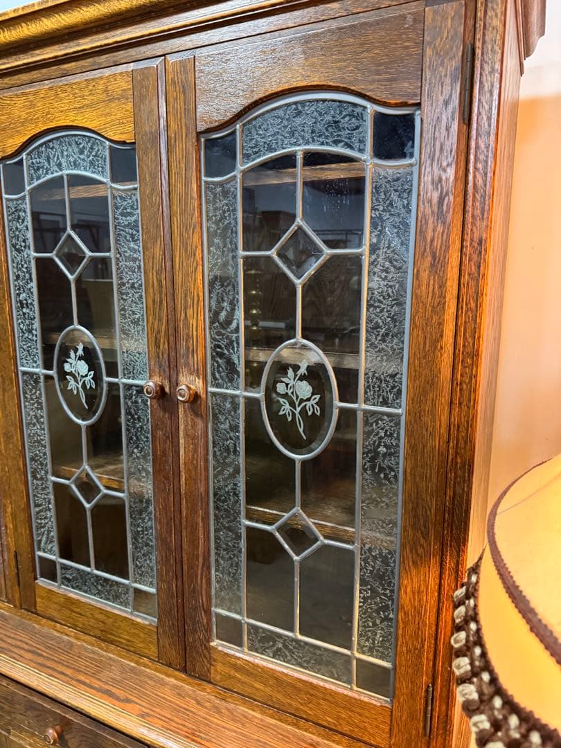 三越家具 三越ブルージュ オーク材 ガラスキャビネットカントリーハウス 食器棚