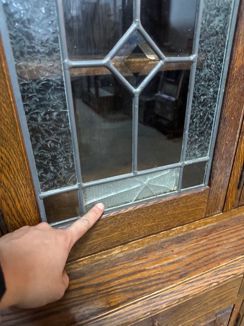 三越家具 三越ブルージュ オーク材 ガラスキャビネットカントリーハウス 食器棚