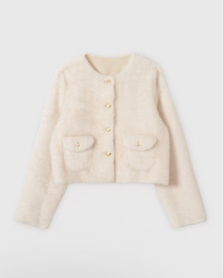 eimy istoire ゴールドボタンフェイクファージャケット 新品未使用