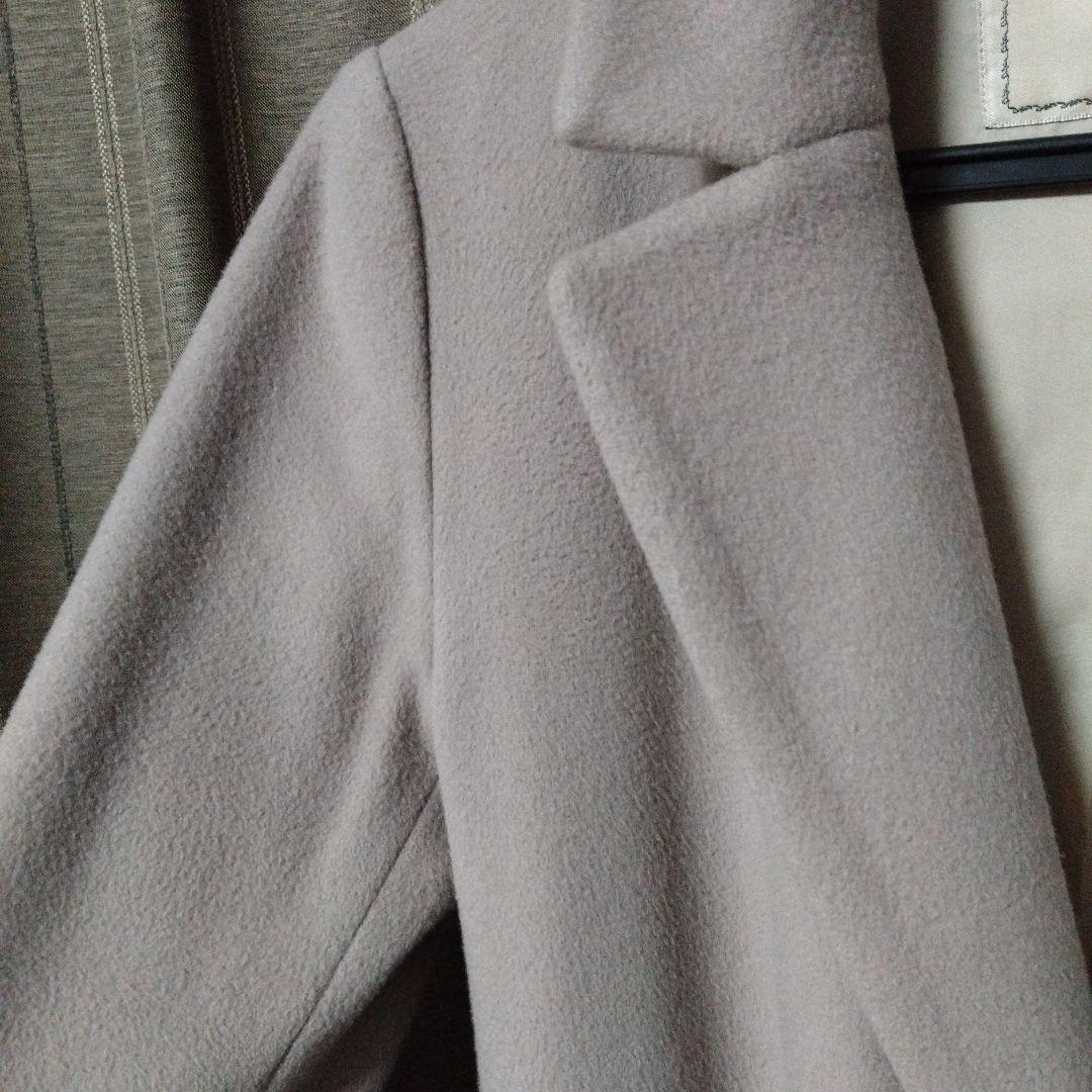 Apuweiser-riche ファー付き ベルテッド ロングコート モカ