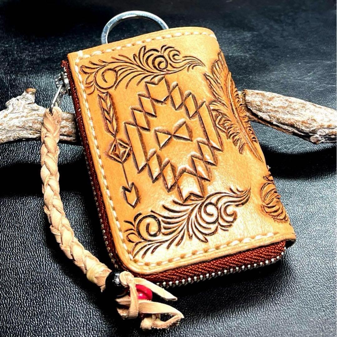 月光様オーダー　L字ファスナー4連キーケース