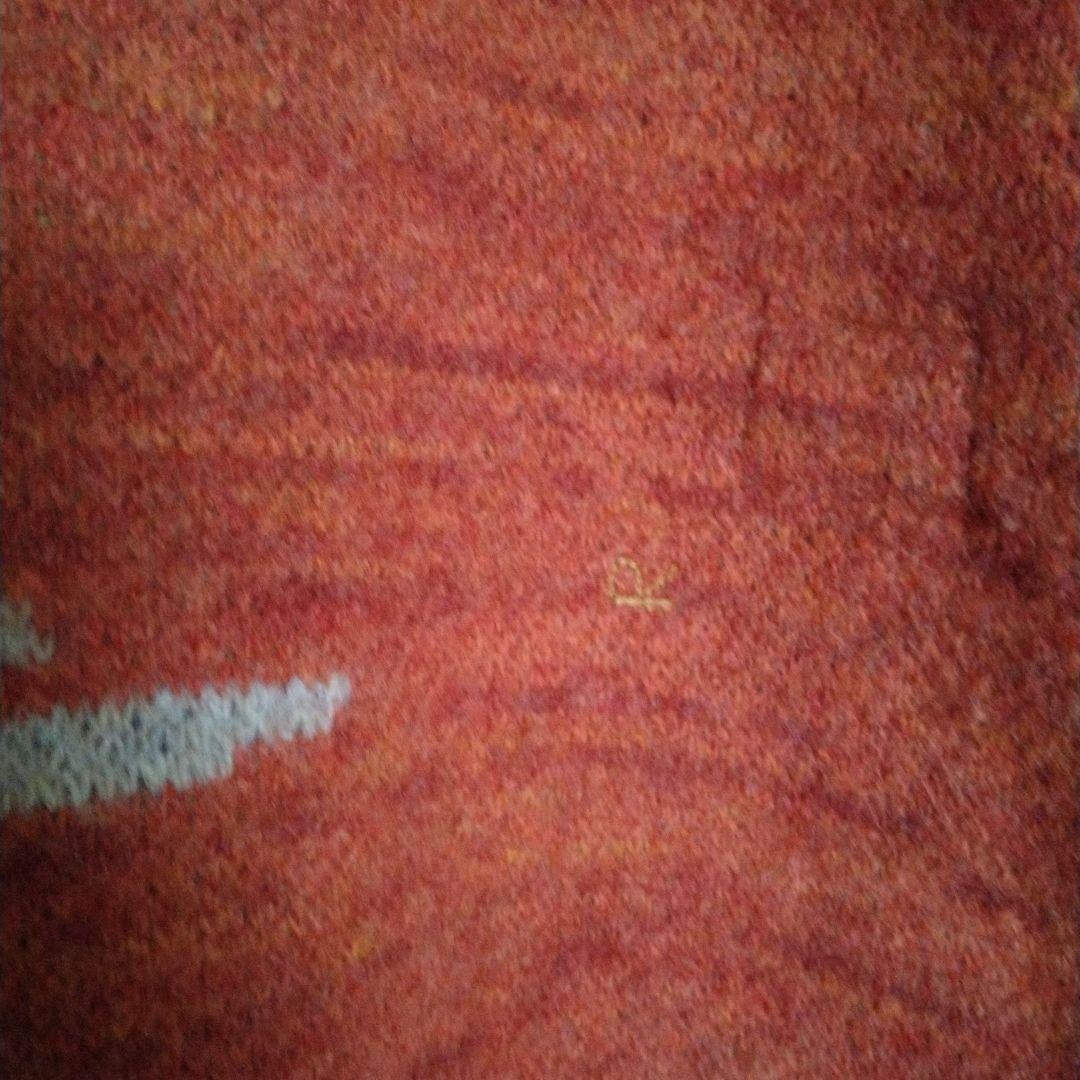 ★45Ｒ★千鳥縮絨ニットのコート　オレンジ