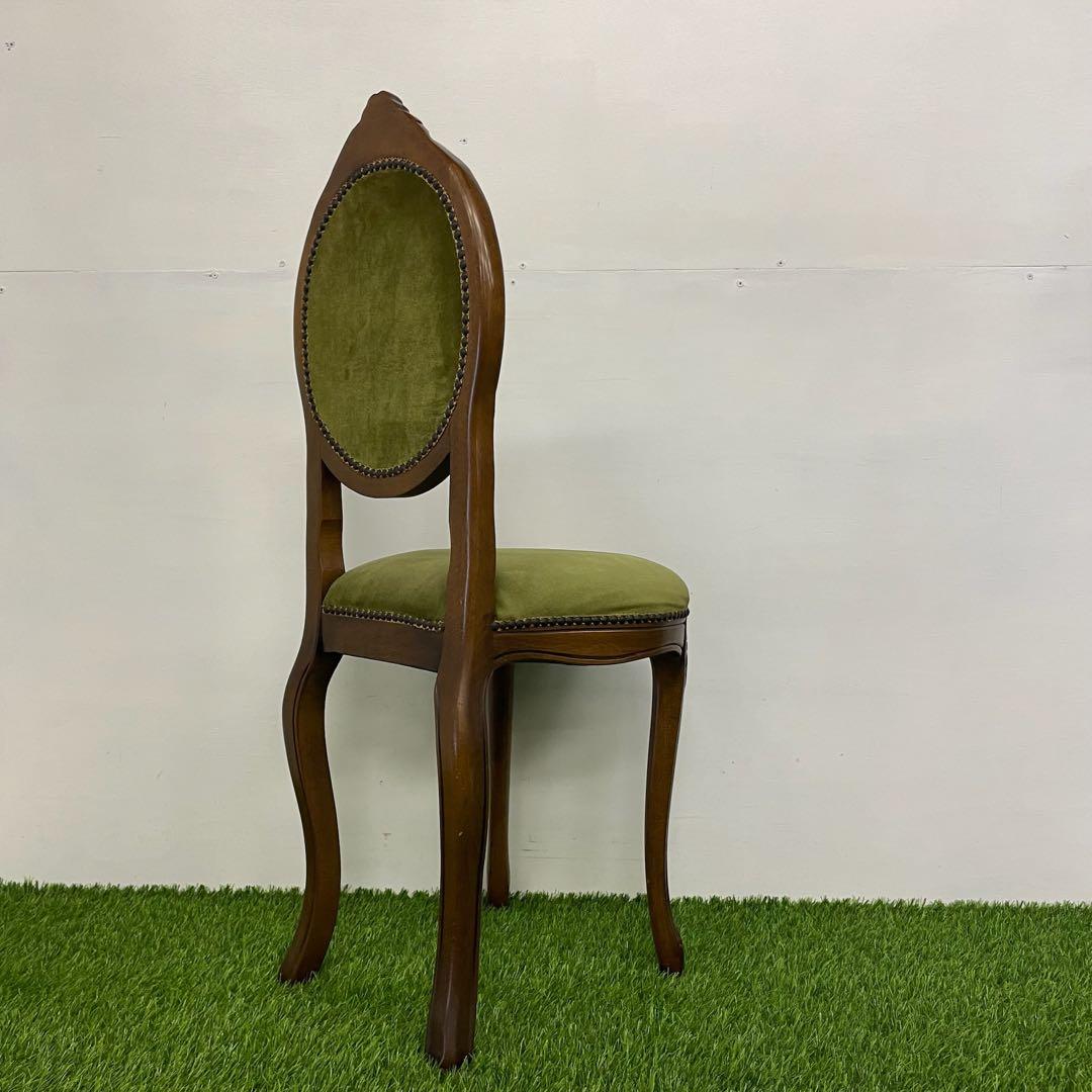 u*6様 アンティーク調 椅子 猫脚 オリーブグリーン イタリア製