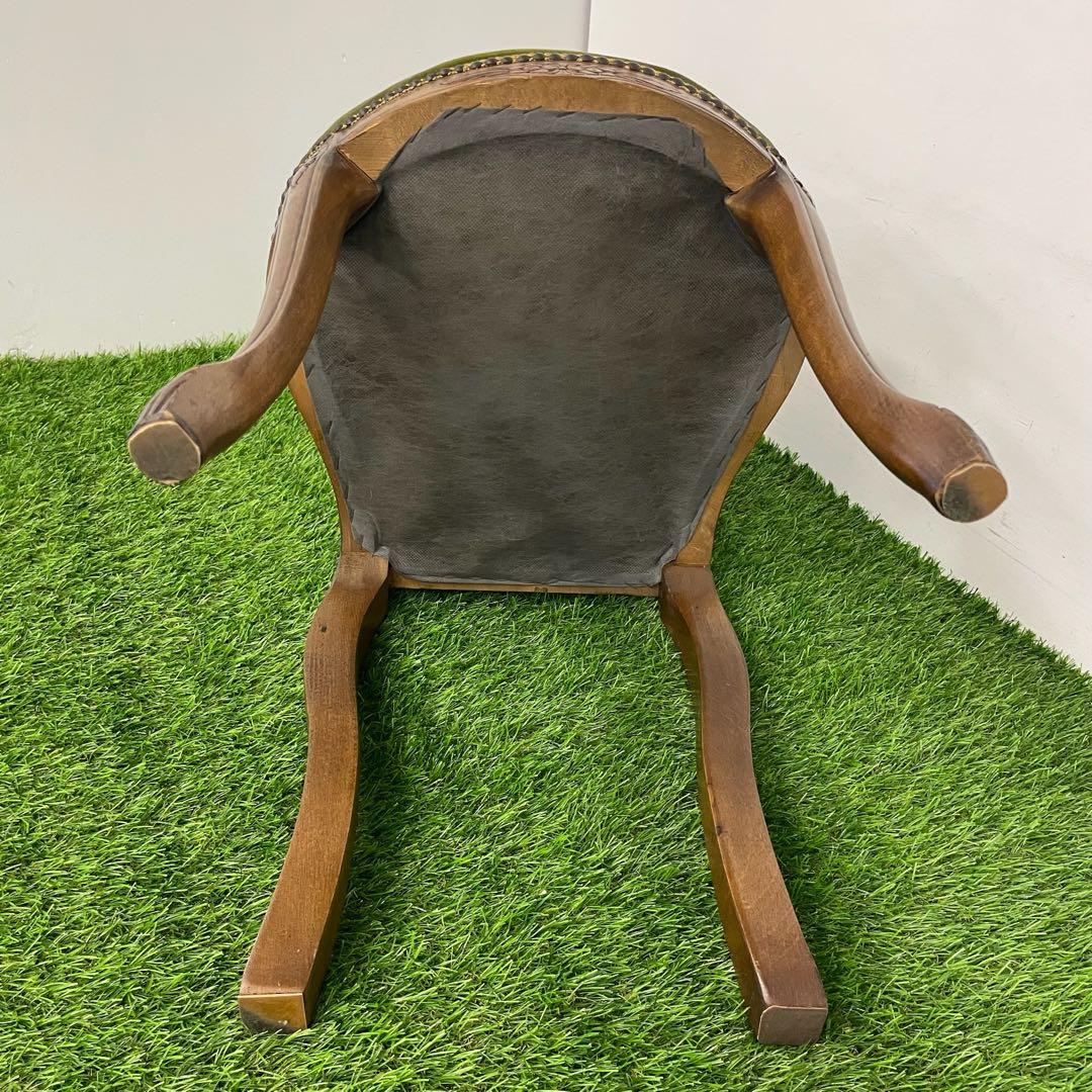 u*6様 アンティーク調 椅子 猫脚 オリーブグリーン イタリア製