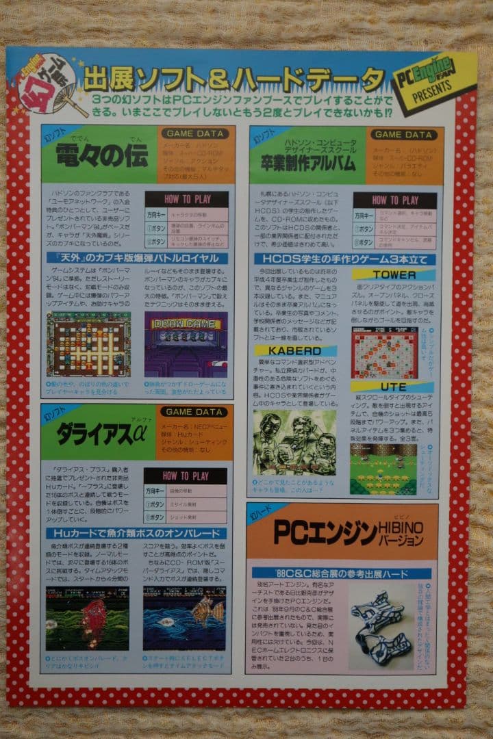 PCエンジンFAN 幻ゲーム祭 電々の伝 ダライアスα 卒業製作 フライヤー