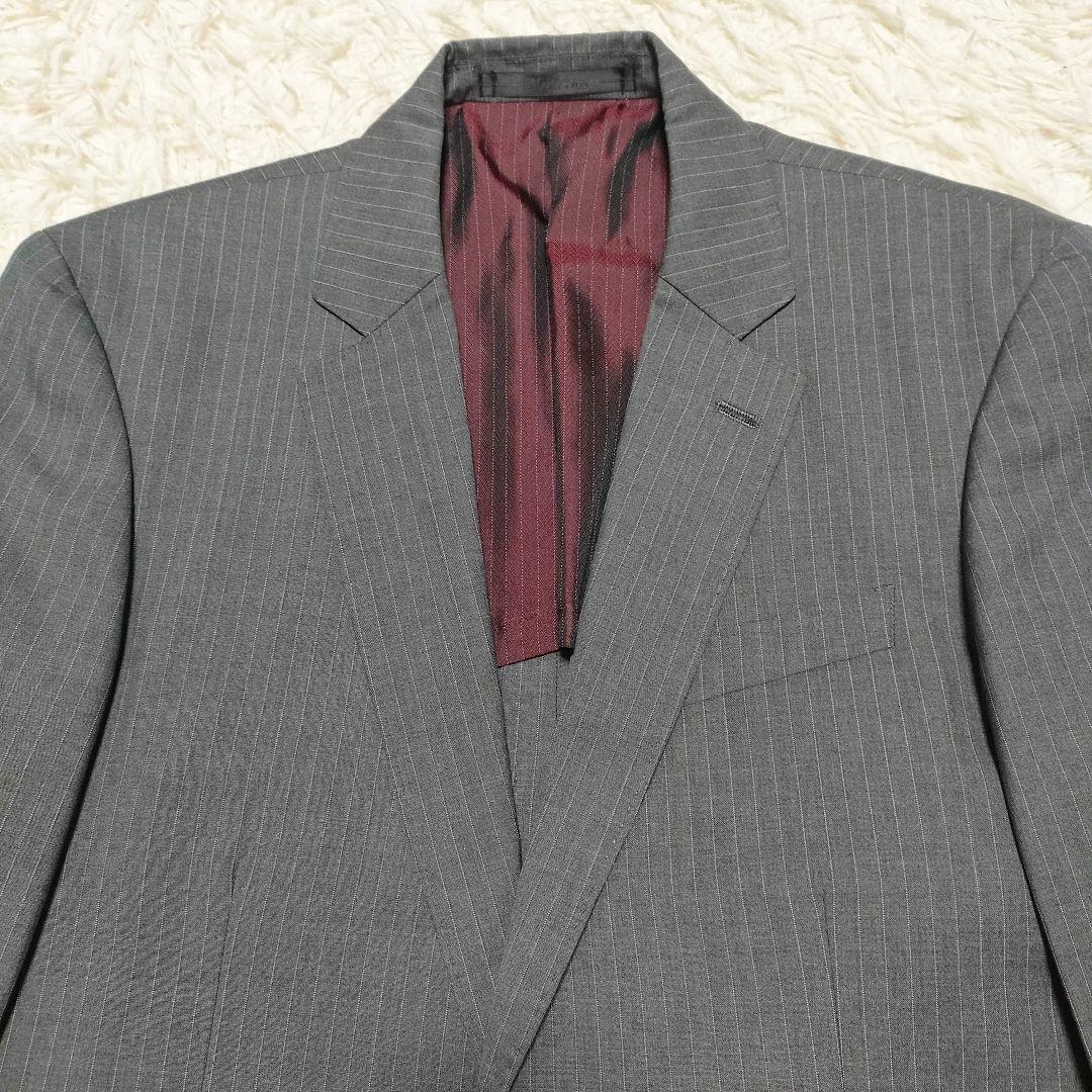 美品　メンズビギ　ロロピアーナ　スーツ　スーパー120s　シルク混　裏地ボルドー