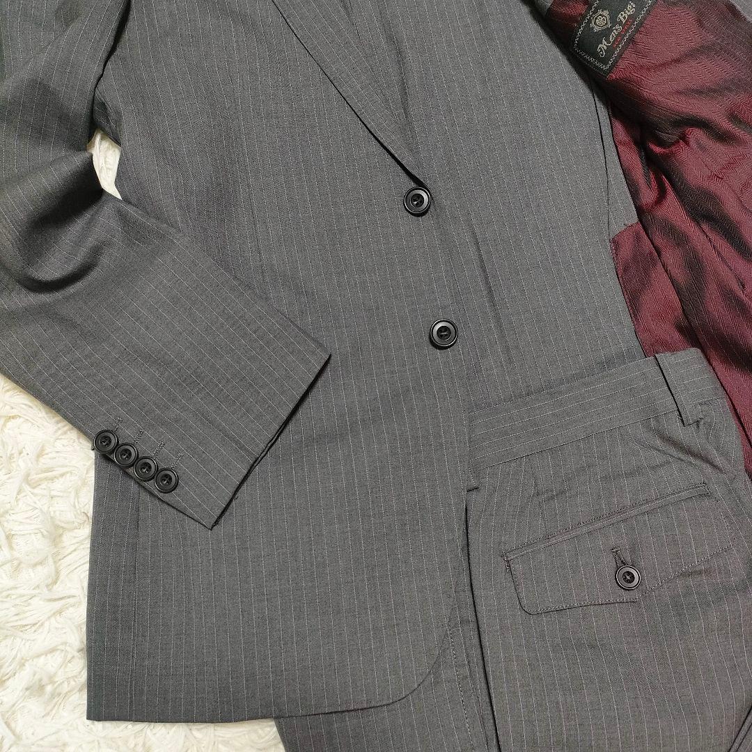 美品　メンズビギ　ロロピアーナ　スーツ　スーパー120s　シルク混　裏地ボルドー