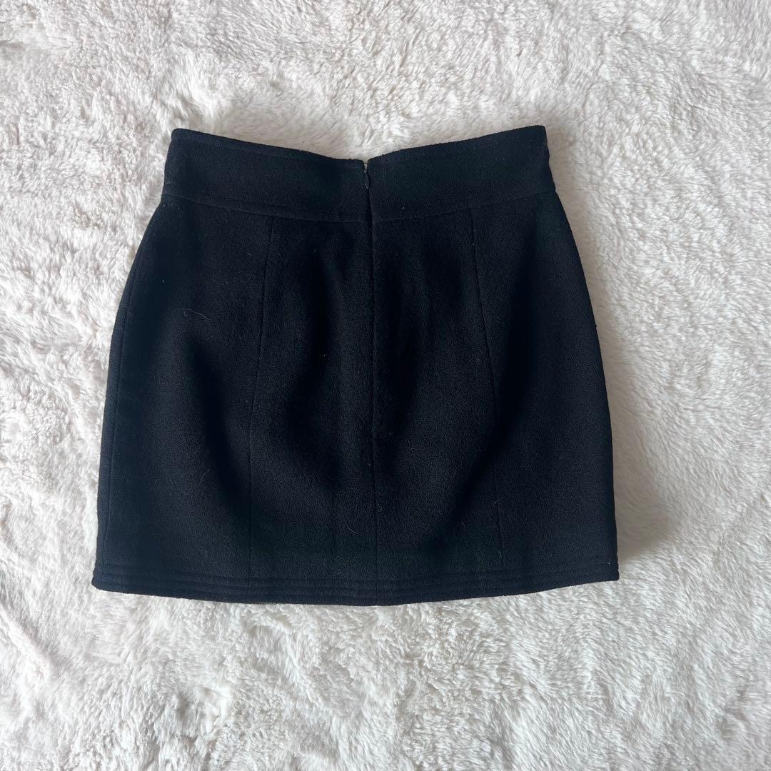 CHANEL シャネル ココマーク 06A ウール スカート 34 ブラック