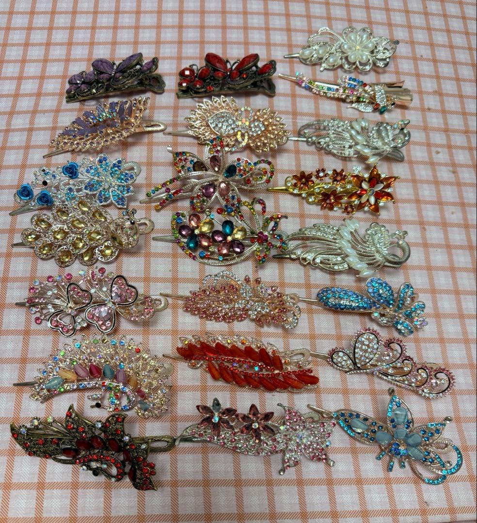 くちばし　コンコルド　ヘアクリップ　花ピン　髪留め　大衆演劇　22個セット