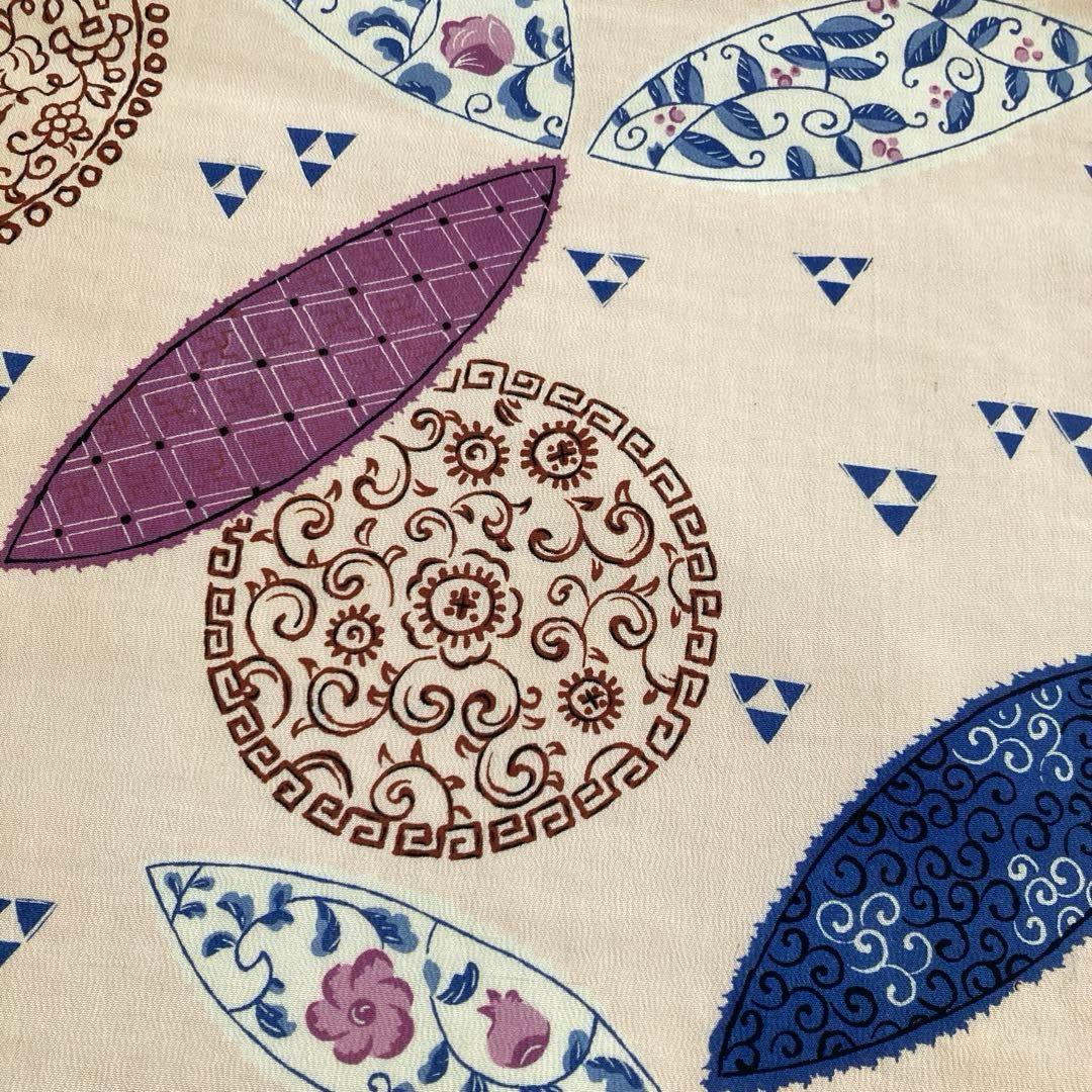 イハナ アンティーク京袋帯・昼夜帯　レトロな花模様　花唐草グ正絹　N-26