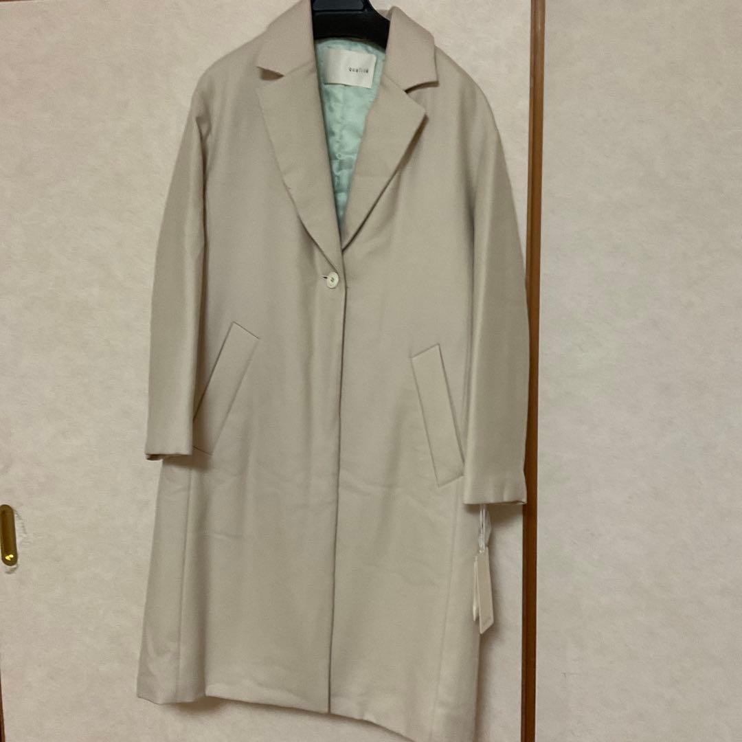 カリテ　ウール中綿チェスターコート　38 新品　アイボリー