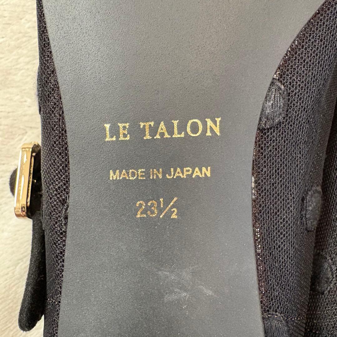 【新品】 LE TALON ドットチュールメリージェーン　黒　ブラック　23.5