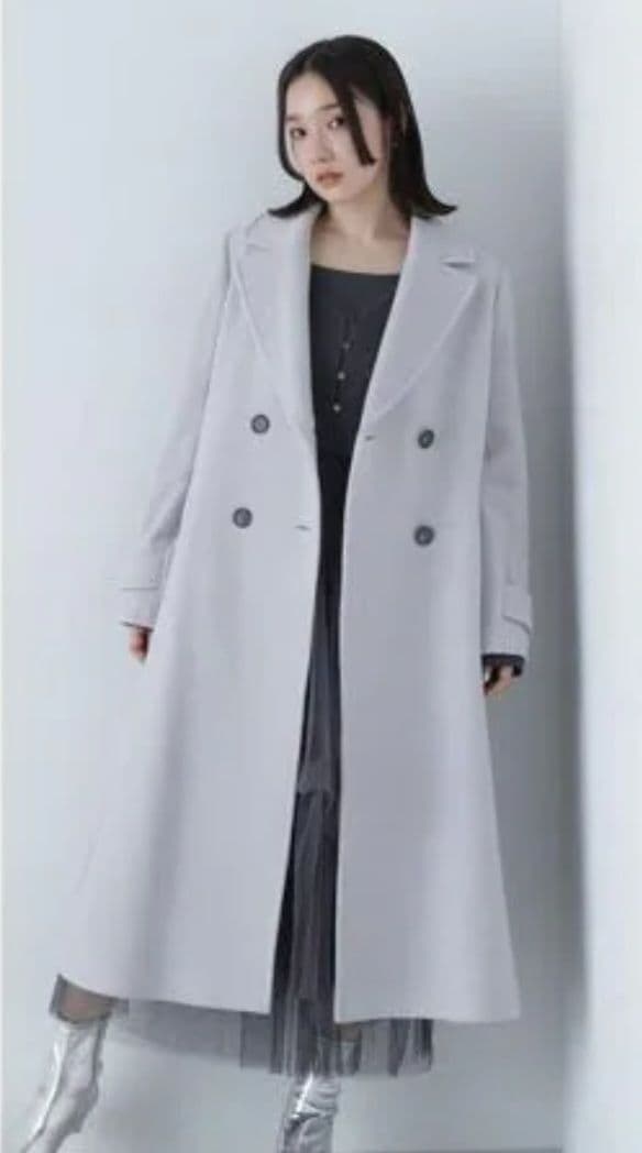 【完売品】24AW　ナチュラルビューティー　ビッグカラーダブルチェスターコート