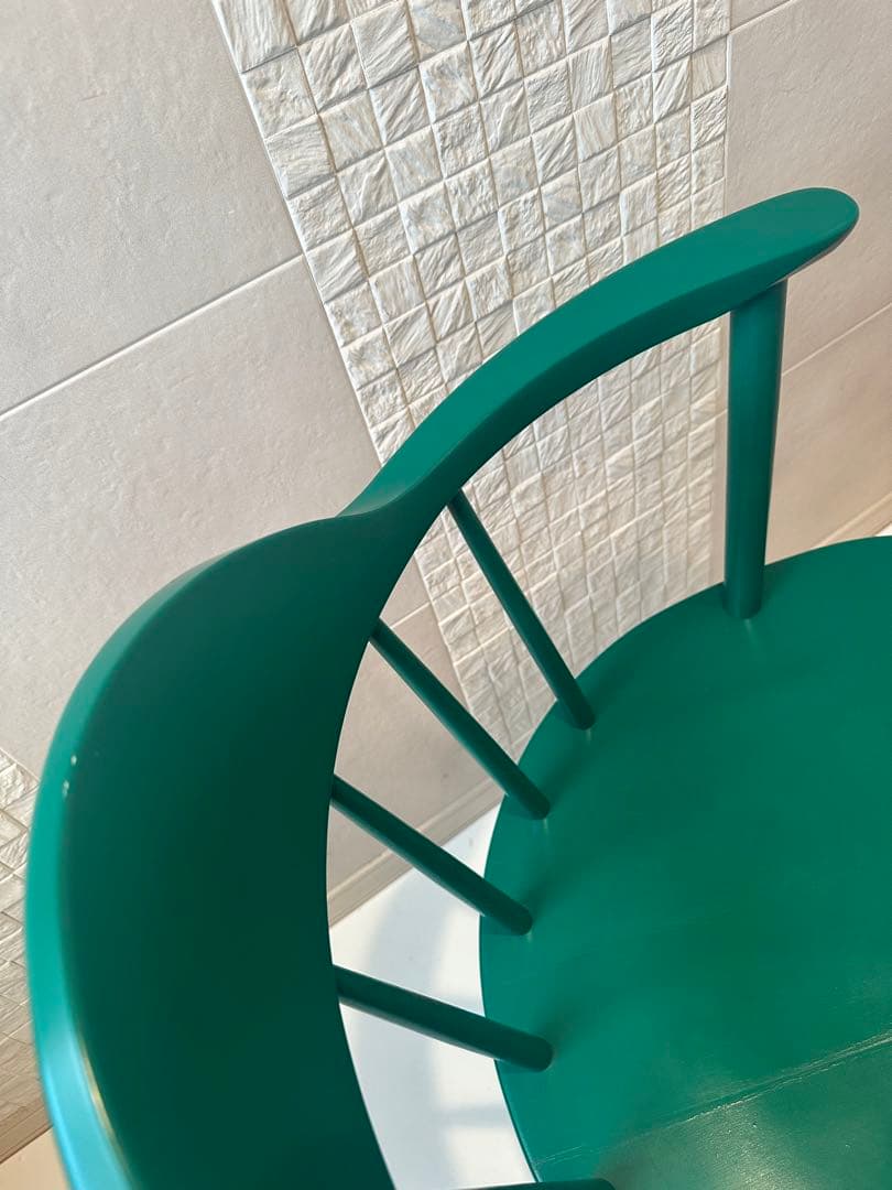 【希少品】柏木工 カシワ ダイニングチェア アームチェア グリーン ※r2※