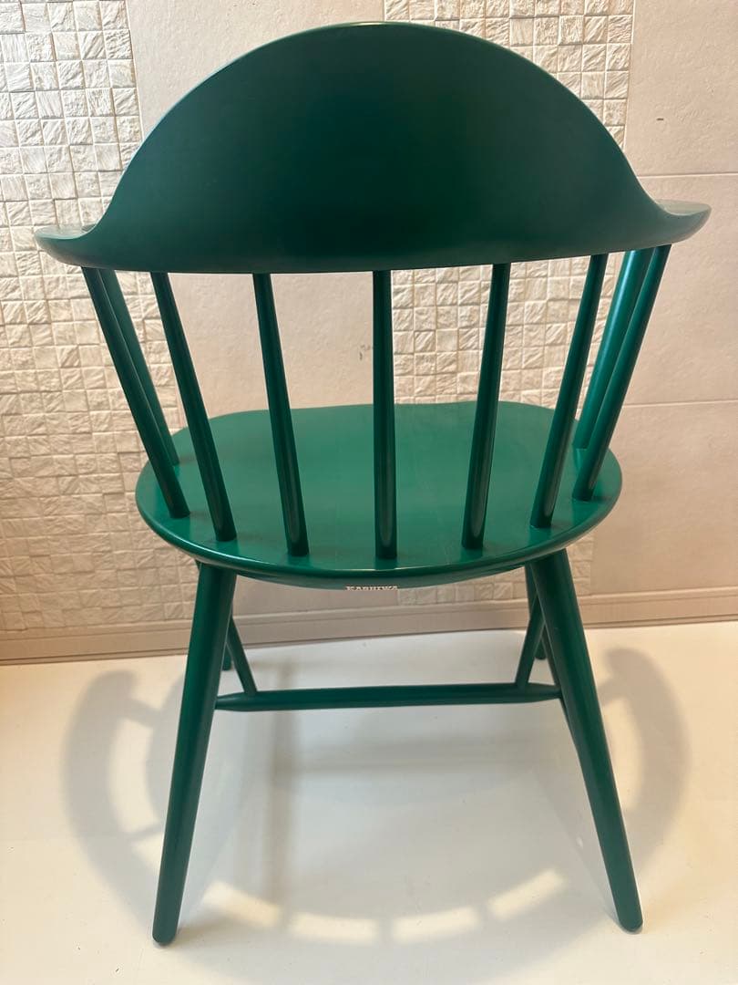 【希少品】柏木工 カシワ ダイニングチェア アームチェア グリーン ※r2※