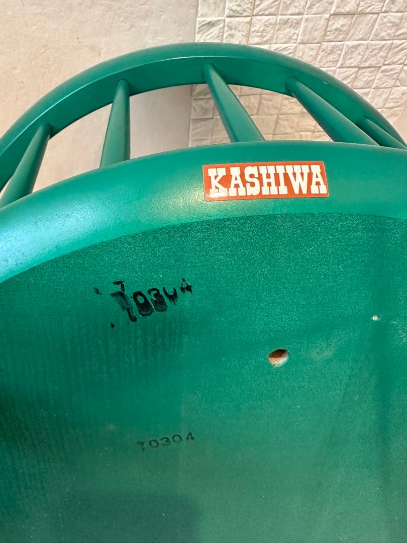 【希少品】柏木工 カシワ ダイニングチェア アームチェア グリーン ※r2※