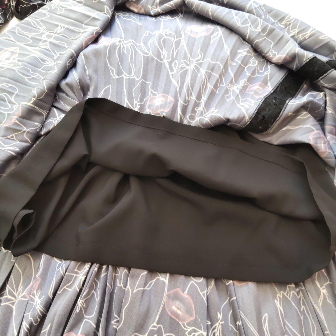 美品 ヴァレンティノ 長袖 花柄 キスマーク柄 レース ロングワンピース 黒