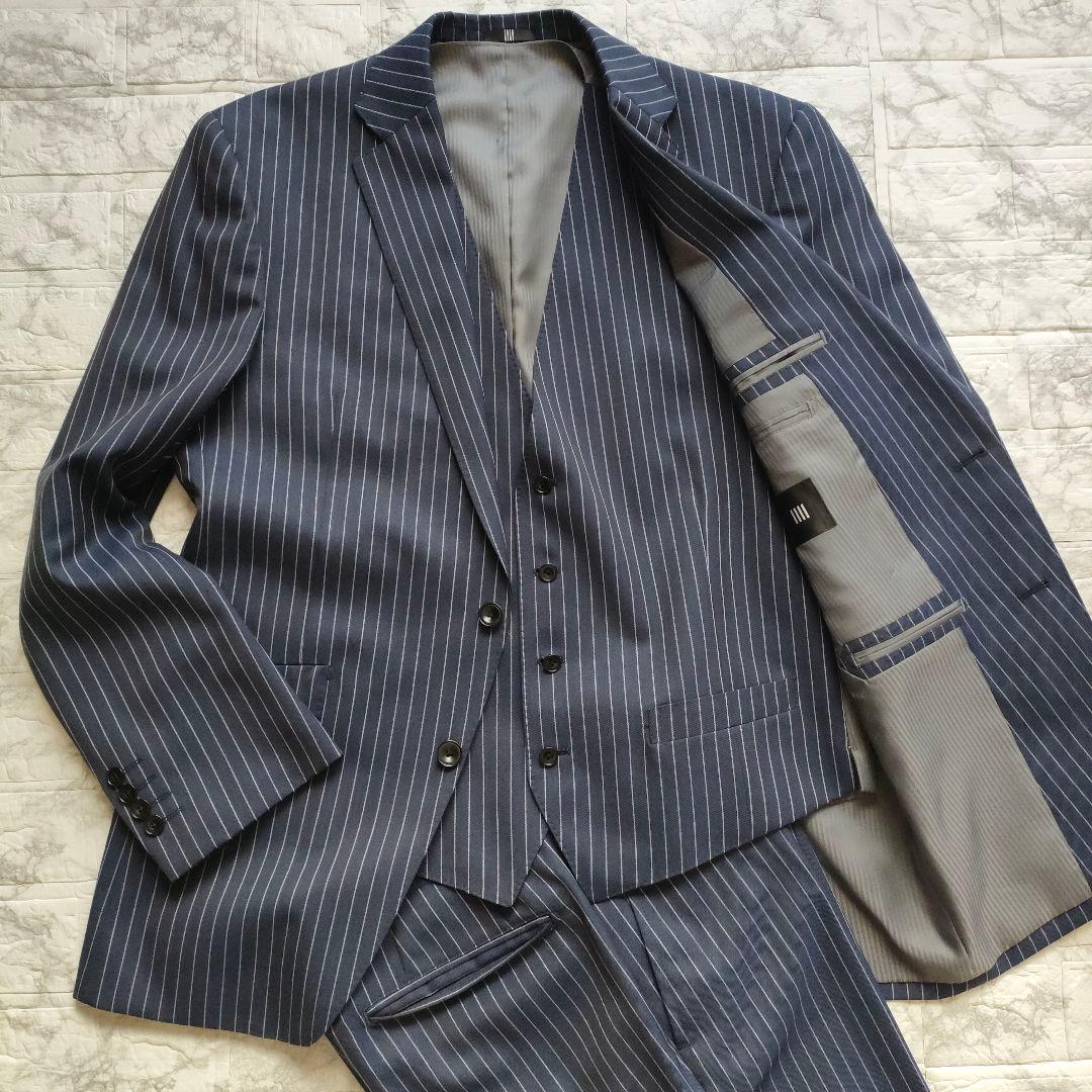 SUIT SELECT　3ピース　ストライプスーツセット　AB6