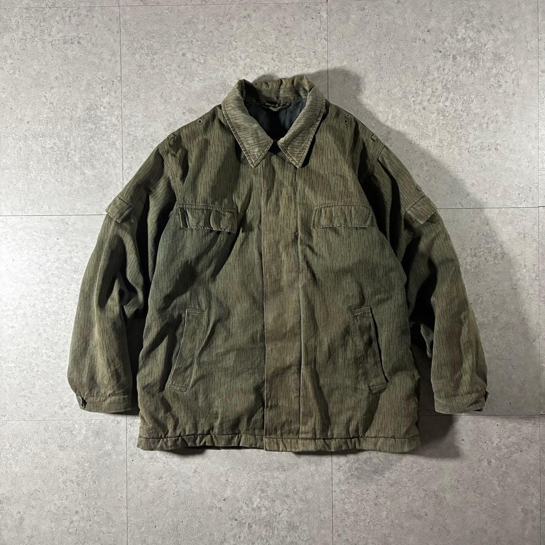 70s-東ドイツ軍実物NVAレインドロップカモミリタリージャケットフェード