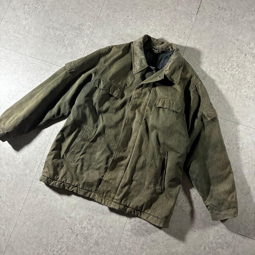 70s-東ドイツ軍実物NVAレインドロップカモミリタリージャケットフェード