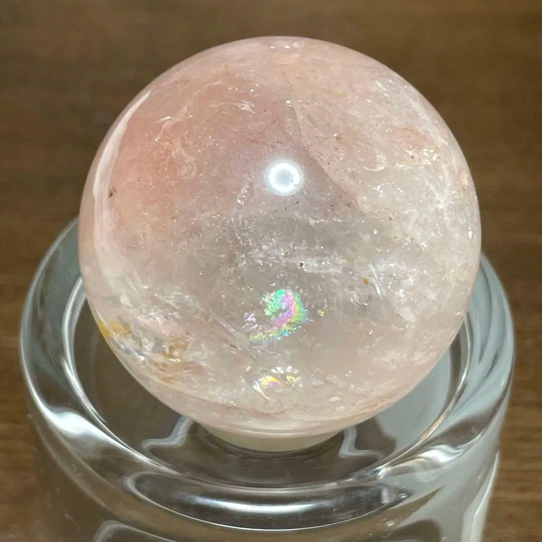 ピンククォーツ　ピンクアゼツライト　スフィア　天然石　置物