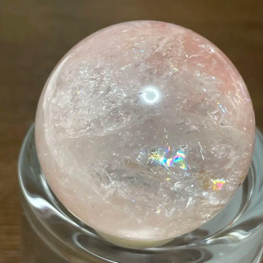 ピンククォーツ　ピンクアゼツライト　スフィア　天然石　置物