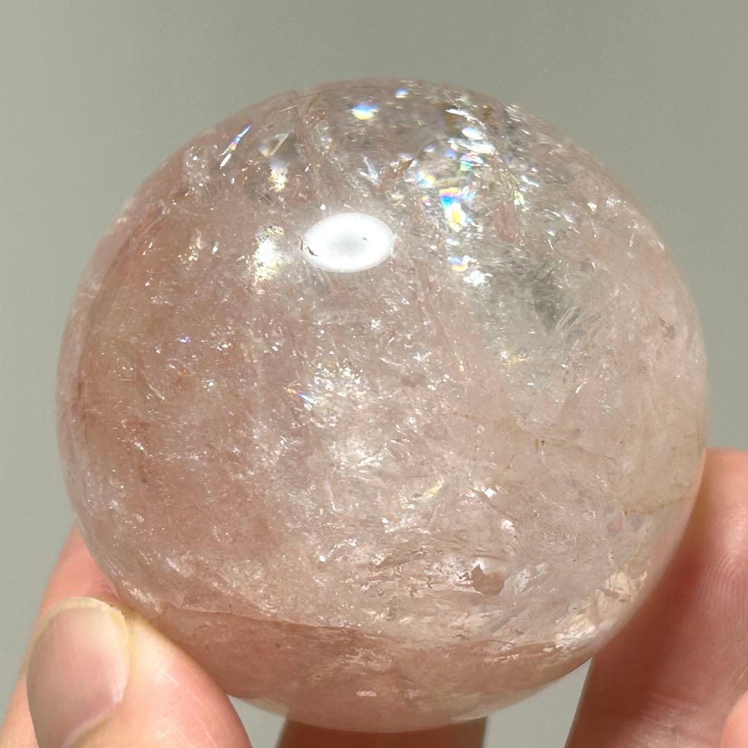 ピンククォーツ　ピンクアゼツライト　スフィア　天然石　置物