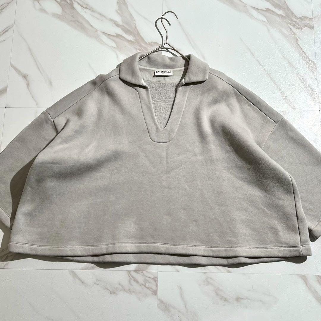 美品✨BALENCIAGA クロップドスウェット 襟付 スキッパー Vネック