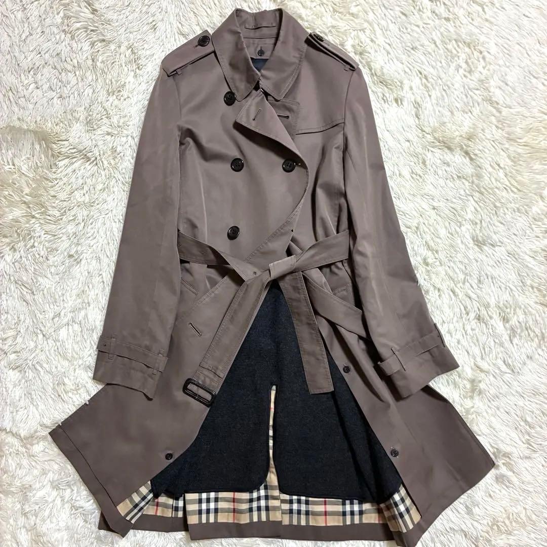 希少 極美品 バーバリーロンドン トレンチコート ノバチェック ライナー付 L