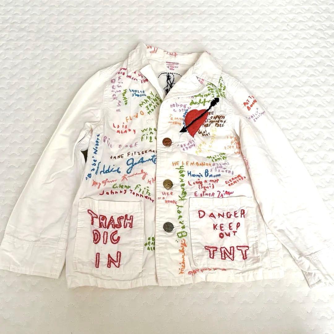 デニムダンガリー　総刺繍ジャケット　ショップコート　120