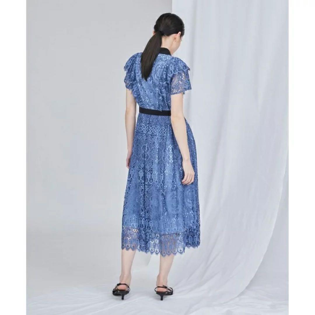 Diagram フリルレースワンピース　ブルー　美品